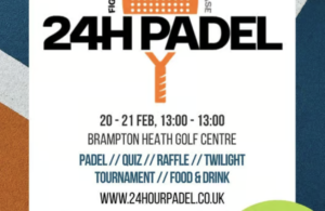 Poster for the 24 padel charity fundraising event for MND.